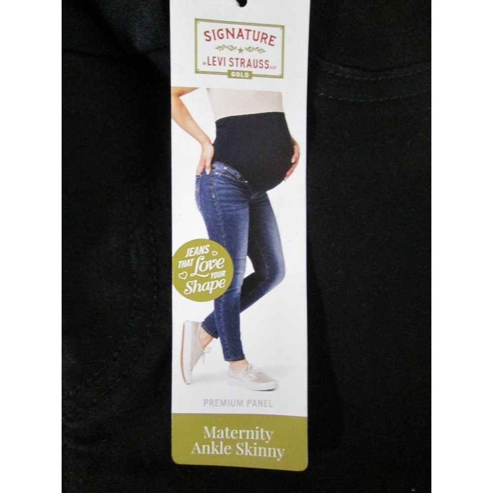 Levi's Signature Maternity Black XL Jean Panel Cotton Blend NWT B20-238 - Picture 5 of 10